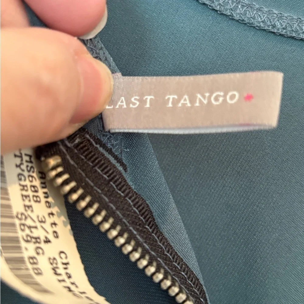 NWT Last Tango Dusty Green 3/4 Sleeve Swing Dress / Tunic Size Large